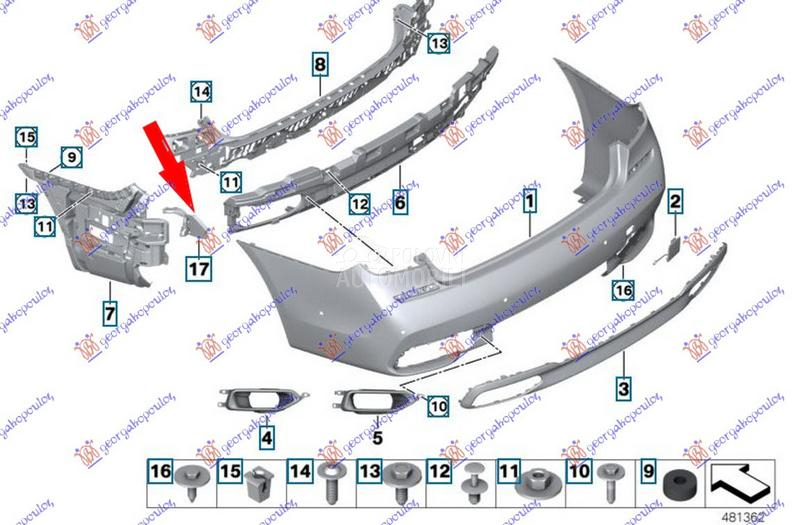 NOSAC ZADNJEG BRANIKA PLASTICN