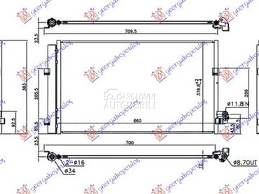 HLADNJAK KLIME ZA SVE MODELE D za BMW Serija 5 od 2016. do 2020. god.