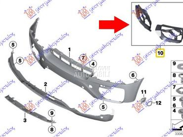 RESETKA PREDNJEG BRANIKA UNUTR za BMW X6 od 2008. do 2014. god.