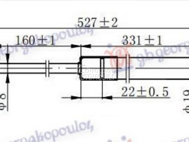 AMORTIZER GEPEK VRATA (527L-61 za Jeep Compass od 2007. do 2011. god.