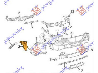NOSAC ZADNJEG BRANIKA BOCNI PL za Jeep Cherokee od 2014. do 2019. god.