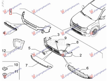 PREDNJI BRANIK GORNJI (O) za Jeep Avenger od 2022. do 2025. god.