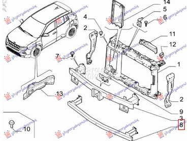 SINA PREDNJEG BRANIKA DONJA (O za Jeep Avenger od 2022. do 2025. god.