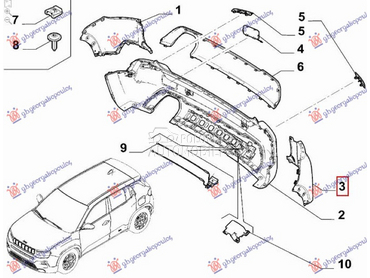 KRAJ ZADNJEG BRANIKA (O) za Jeep Avenger od 2022. do 2025. god.