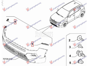 NOSAC PREDNJEG BRANIKA (O) za Jeep Avenger od 2022. do 2025. god.