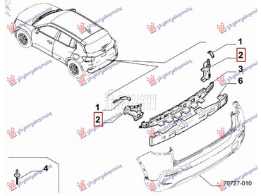 NOSAC ZADNJEG BRANIKA BOCNI PL za Jeep Avenger od 2022. do 2025. god.