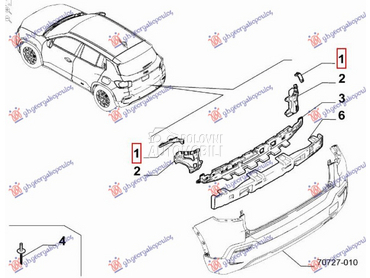 NOSAC ZADNJEG BRANIKA GORNJI B za Jeep Avenger od 2022. do 2025. god.