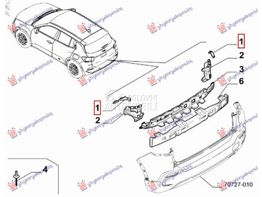 NOSAC ZADNJEG BRANIKA GORNJI B za Jeep Avenger od 2022. do 2025. god.