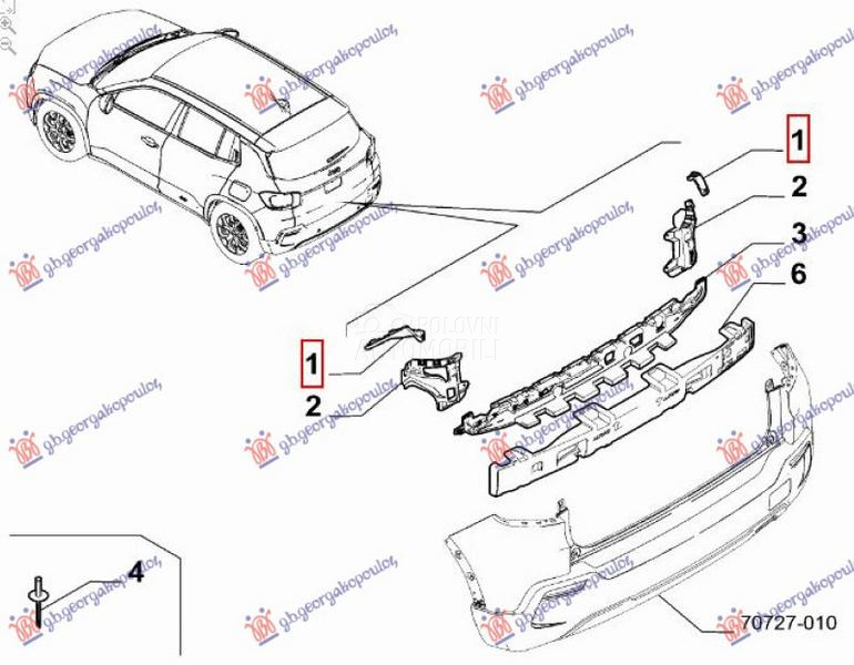NOSAC ZADNJEG BRANIKA GORNJI B
