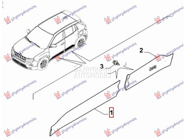 LAJSNA PREDNJIH VRATA (O) za Jeep Avenger od 2022. do 2025. god.