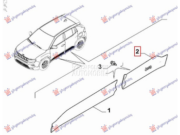 LAJSNA ZADNJIH VRATA (O) za Jeep Avenger od 2022. do 2025. god.