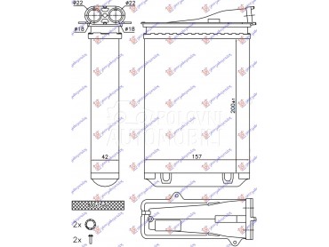 GREJAC KABINE (200x157x42) za Peugeot 208 od 2012. do 2015. god.