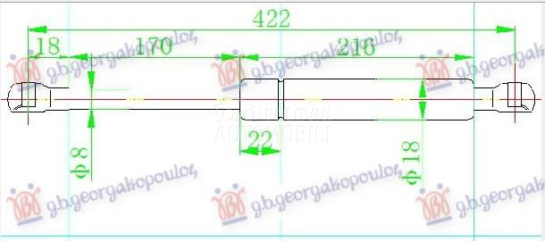 AMORTIZER GEPEK VRATA (424L-38