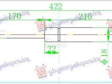 AMORTIZER GEPEK VRATA (424L-38 za Citroen DS3 od 2016. do 2025. god.