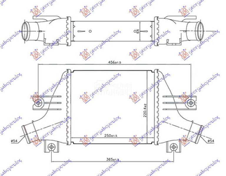HLADNJAK INTERKULERA 1.6-1.8 H