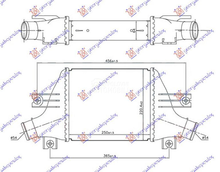 HLADNJAK INTERKULERA 1.6-1.8 H