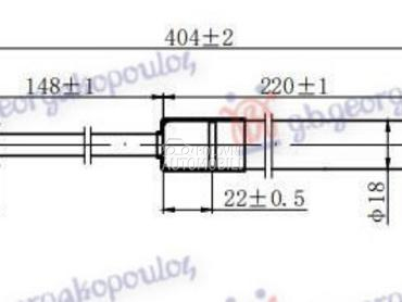 AMORTIZER GEPEK VRATA (405L-61 za Dacia Duster od 2010. do 2017. god.