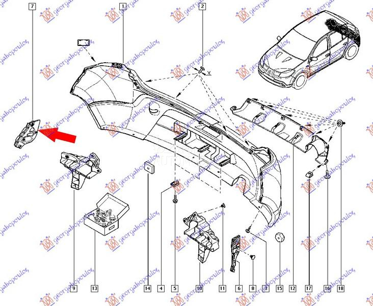 NOSAC ZADNJEG BRANIKA BOCNI PL