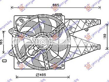 VENTILATOR KOMPLET (1.6/2.0 JT za Opel Combo od 2012. do 2018. god.