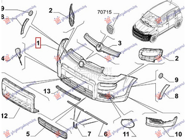 PREDNJI BRANIK PM (4X4/TREKKIN za Fiat Panda od 2012. do 2025. god.