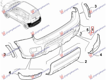 ZADNJI BRANIK PM (HYBRID/4X4/T za Fiat Panda od 2012. do 2025. god.