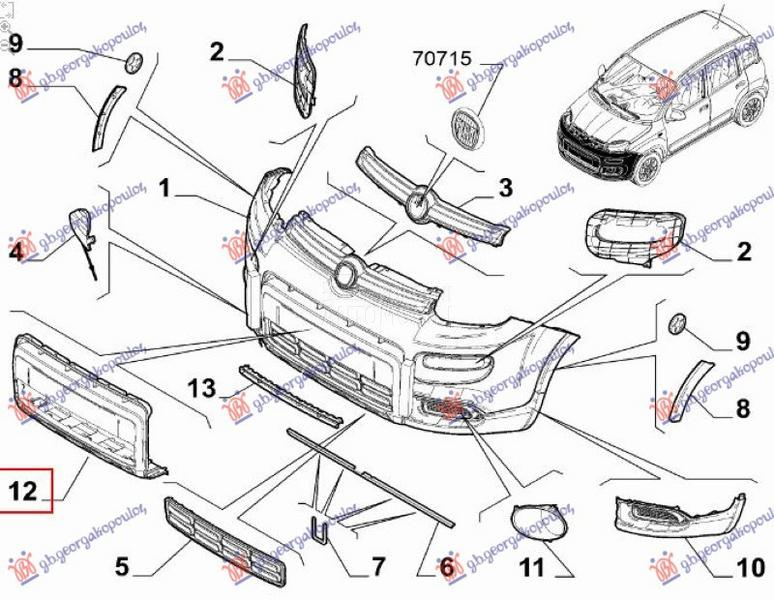 POKLOPAC PREDNJEG BRANIKA DONJ