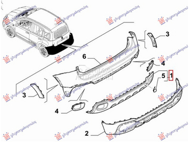 POKLOPAC ZADNJEG BRANIKA DONJI za Fiat Panda od 2012. do 2025. god.
