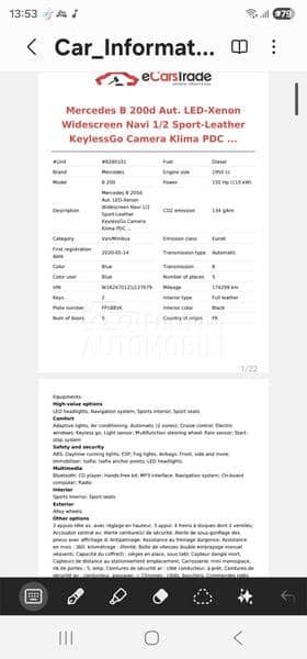 Mercedes Benz B 200 W1K2470121J127679