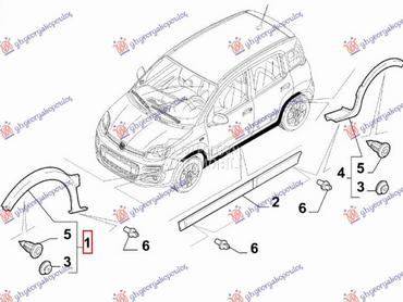 RUB PLASTICNI PREDNJEG BLATOBR za Fiat Panda od 2012. do 2025. god.