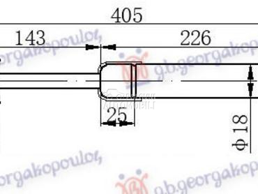 AMORTIZER GEPEK VRATA (405L-42 za Fiat Panda od 2012. do 2025. god.