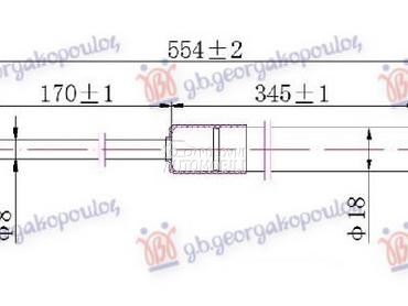 AMORTIZER GEPEK VRATA (554L-68 za Fiat 500L od 2012. do 2017. god.