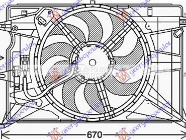 VENTILATOR KOMPLET (BENZIN/DIZ za Jeep Renegade od 2014. do 2018. god.