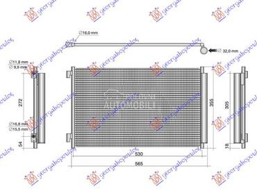 HLADNJAK KLIME BENZIN/HIBRID ( za Fiat Panda od 2012. do 2025. god.