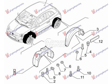 POTKRILO PLASTICNO (O) za Fiat 500e od 2021. do 2025. god.