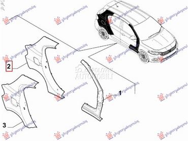 ZADNJI BLATOBRAN (H/B) (O) za Fiat Tipo od 2021. do 2025. god.