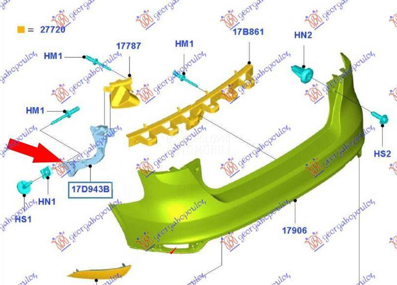 NOSAC ZADNJEG BRANIKA BOCNI PL