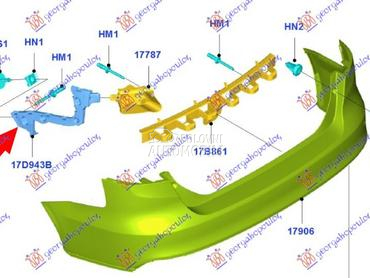 NOSAC ZADNJEG BRANIKA BOCNI PL za Ford Focus od 2014. do 2018. god.