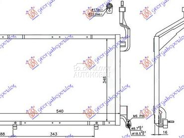 HLADNJAK KLIME 1.6 TDCi (540x3 za Ford Fiesta od 2013. do 2017. god.