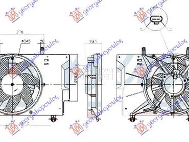 VENTILATOR KOMPLET (1.0 ECOBOO za Ford Focus od 2011. do 2014. god.