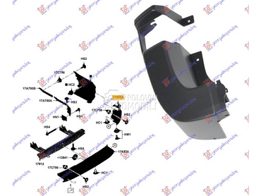 KRAJ ZADNJEG BRANIKA SIVI za Ford Transit Connect od 2013. do 2019. god.