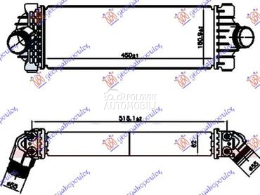 HLADNJAK INTERKULERA 2.0 TDCi za Ford Tourneo Custom od 2013. do 2018. god.