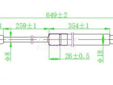 AMORTIZER GEPEK VRATA (650L-69 za Ford Tourneo Custom od 2013. do 2018. god.