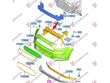 SINA PREDNJEG BRANIKA PLASTICN za Ford Tourneo Courier od 2013. do 2025. god.