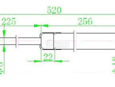 AMORTIZER GEPEK VRATA (520L-28 za Ford Ka+ od 2016. do 2018. god.