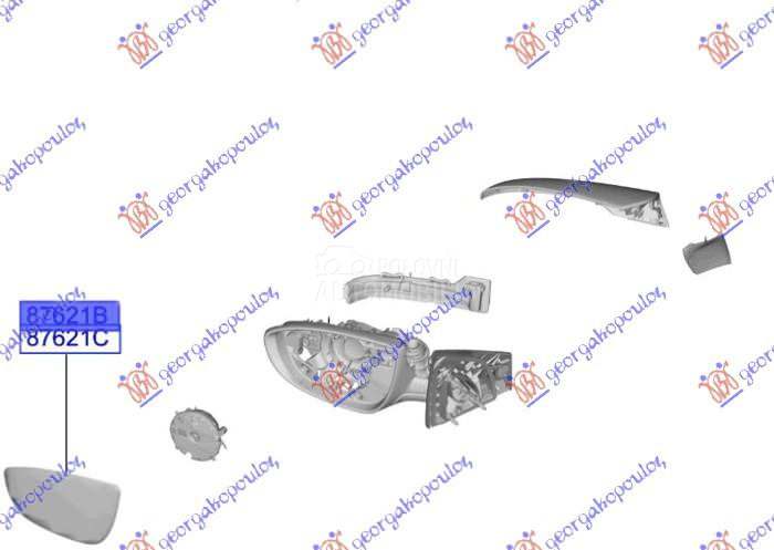 STAKLO RETROVIZORA SA GREJACEM