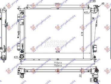 HLADNJAK MOTORA 2.0/2.4 BENZIN za Hyundai Sonata od 2011. do 2015. god.