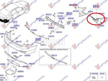 NOSAC ZADNJEG BRANIKA BOCNI PL za Hyundai Sonata od 2015. do 2017. god.