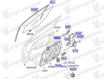 PODIZAC PREDNJEG PROZORA ELEKT za Hyundai i30 od 2012. do 2014. god.