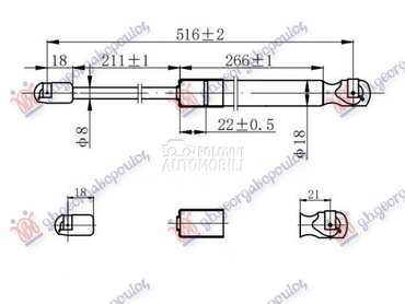 AMORTIZER GEPEK VRATA KARAVAN za Hyundai i30 od 2012. do 2014. god.