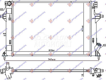 HLADNJAK MOTORA 1.4/1.6 Mpi BE za Hyundai Elantra od 2015. do 2019. god.